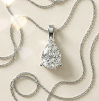 Éclat Pendant - Sterling Silver Rhodium Plated Moissanite Pendant