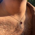 Garnet Marquise Red Gemstone Pendant in Silver, Rhodium Plated